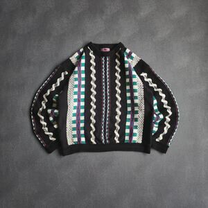 Vintage 90's Concrete Abstract Knit Acrylic Knit Sweater XL